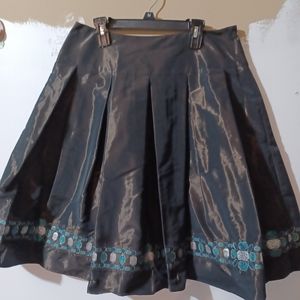 kay unger Skirt Size 6 Brown With Turquoise, Silver And Gold Pre Owned